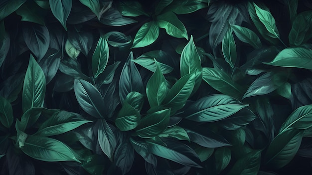 Zielony liść pozostawia tło w stylu botanicznej obfitości obrazów i tapet UHD