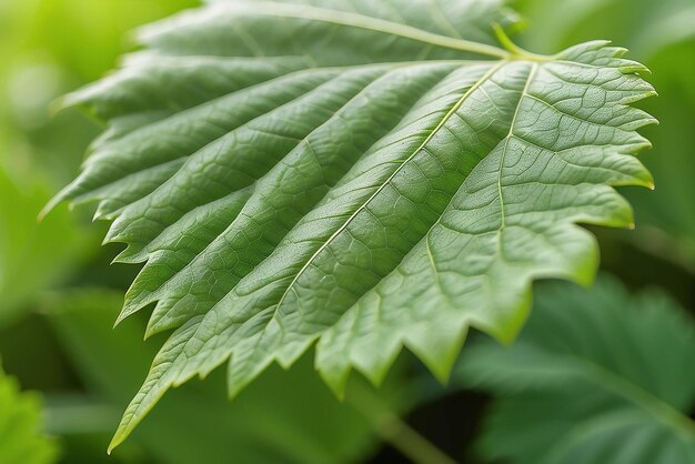 Zielony liść przyrody na niewyraźnym zielonym tle Piękna tekstura liści w świetle słonecznym Naturalne tło zbliżenie makro z przestrzenią do kopiowania tekstu