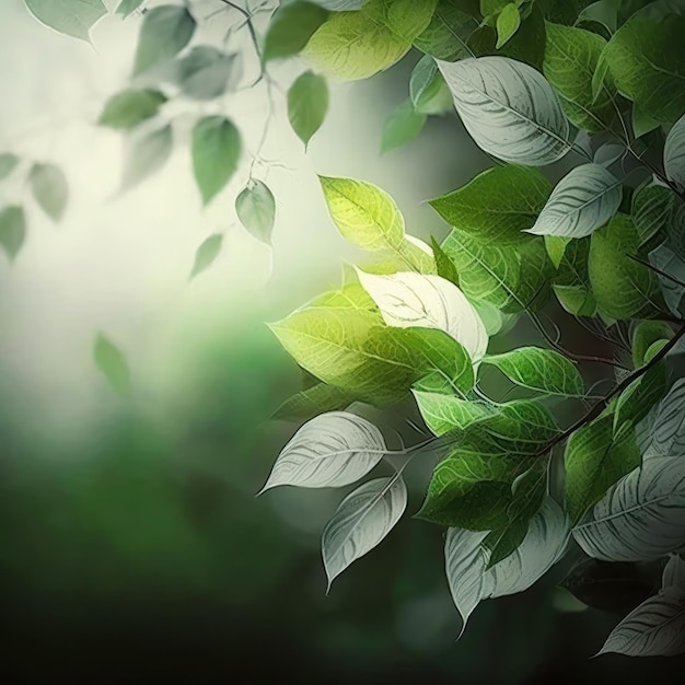 Zielony liść ze słowem „na nim”.