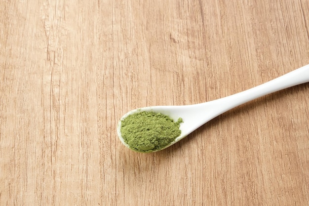 Zielony matcha w proszku, składnik żywności