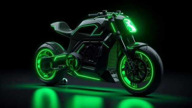 Zielony motocykl elektryczny ze słowem zero na przodzie.