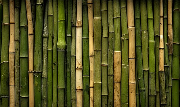 Zdjęcie zielony pnia bambusa na ciemnym tle