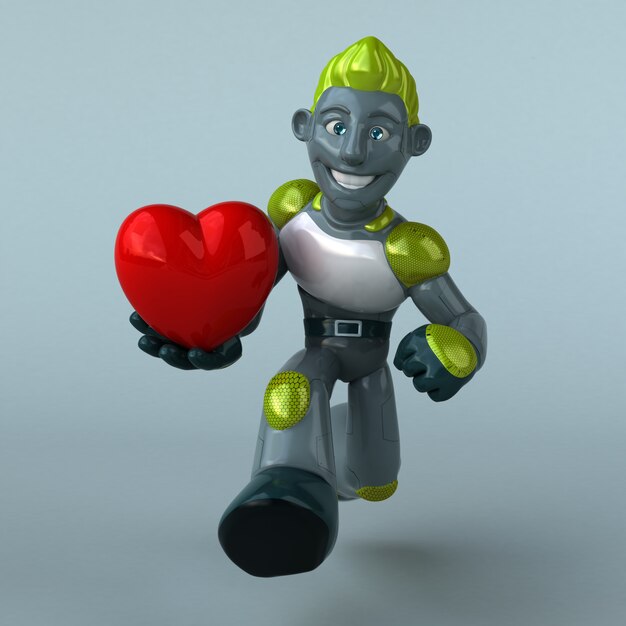 Zielony robot - 3D ilustracja