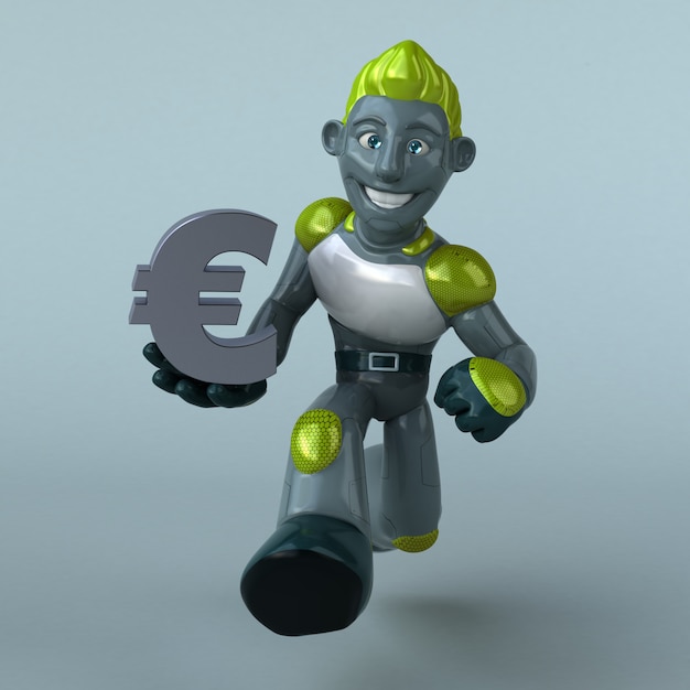 Zielony robot - 3D ilustracja