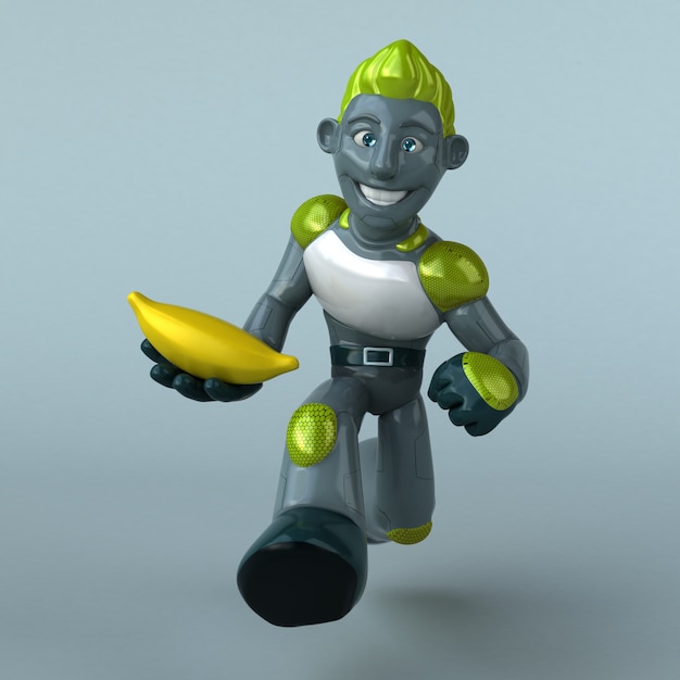 Zielony robot - 3D ilustracja