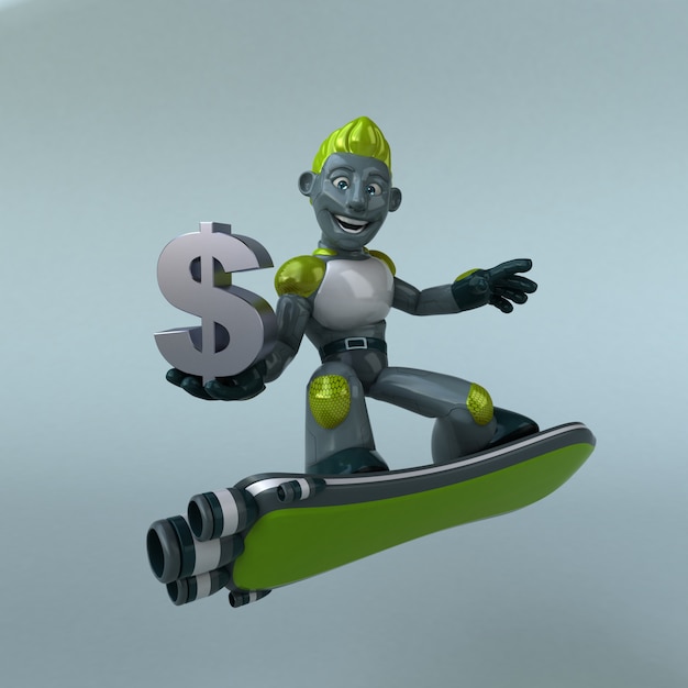 Zielony Robot - 3d Ilustracja