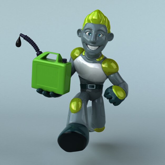 Zielony robot - 3D ilustracja