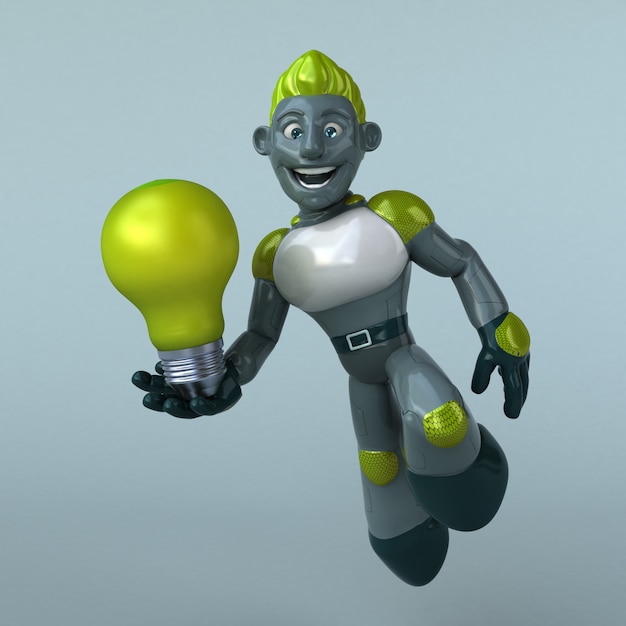 Zielony robot - 3D ilustracja