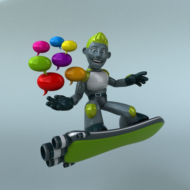 Zielony robot - 3D ilustracja