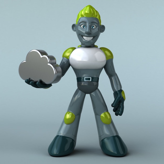 Zielony robot - ilustracja 3D