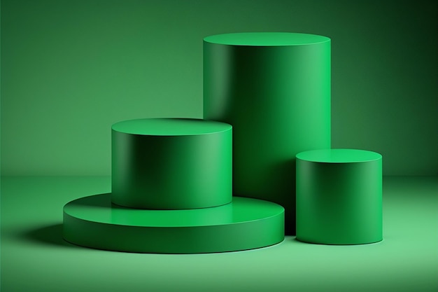 zielony rpodium cokół nowoczesny stojak produkt wyświetla abstrakcyjne tło renderowania 3d