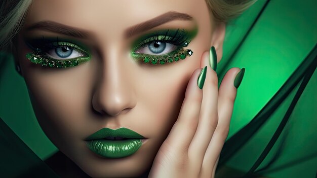 zielony stylowy makijaż