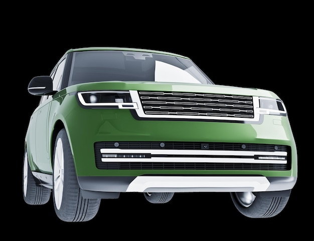 Zielony SUV na białym tle Model 3D