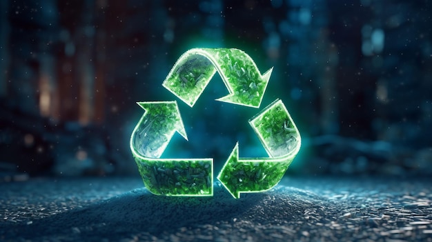 Zielony symbol nadający się do recyklingu ze strzałkami w ruchu okrężnym