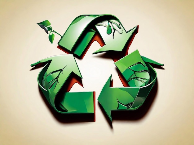 zielony symbol z napisem "recyklowanie"