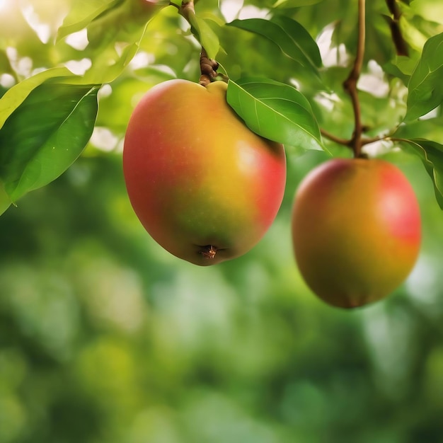 Zielony tło niewyraźne i rozmyte niewyrażne kolor mango bokeh tło