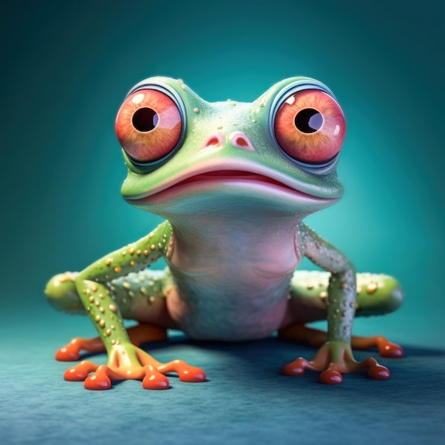 Zdjęcie zielony zabawny żaba zwierzęcy zbliżenie