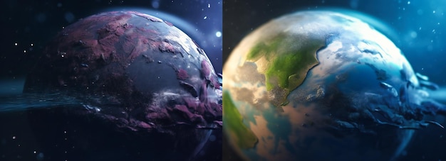 Ziemia z kosmosu w stylu sennej symboliki