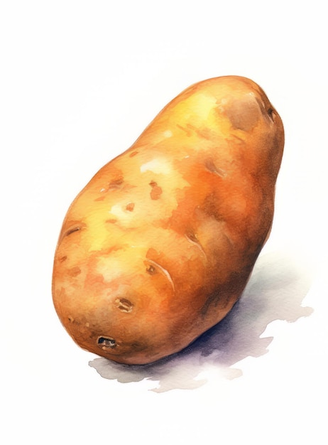 Ziemniak na białym tle Akwarela ręcznie rysowane ilustracji