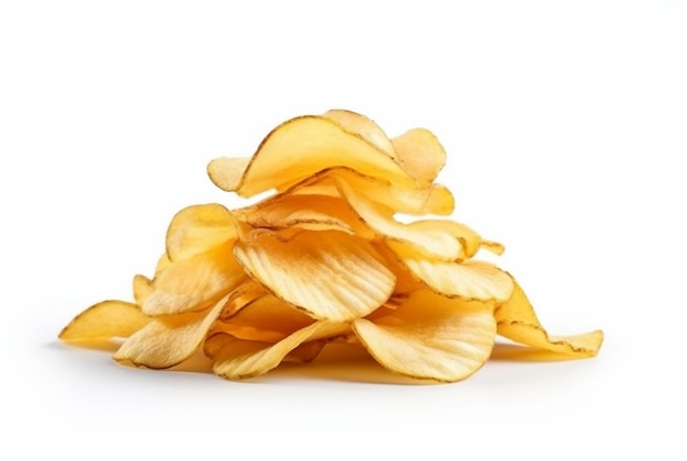 ziemniak z chipsami ziemniaczanymi wyizolowanymi na białym tle generatif ai