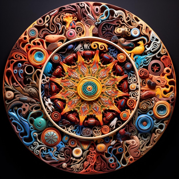 Zdjęcie ziemski kalejdoskop ilustracja kolazowa kolorowych ceramiki i ceramiki