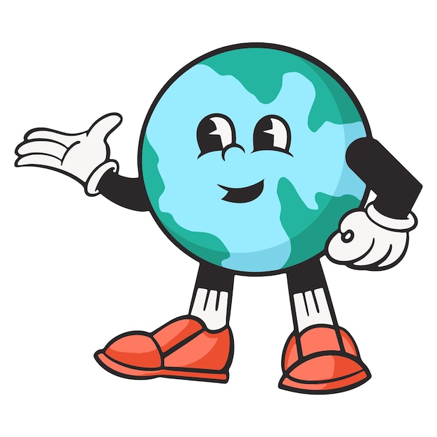Ziemski znak png retro ilustracja przezroczysty tło