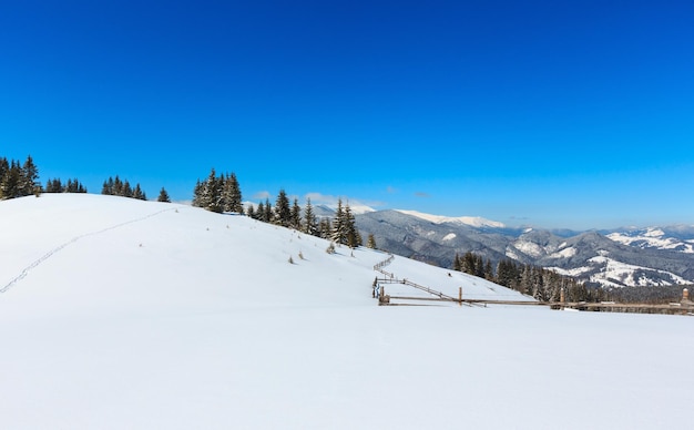 Zima zaśnieżona Karpaty Ukraina