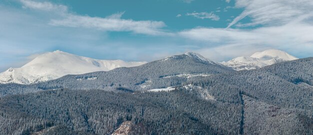 Zima zaśnieżona Karpaty Ukraina