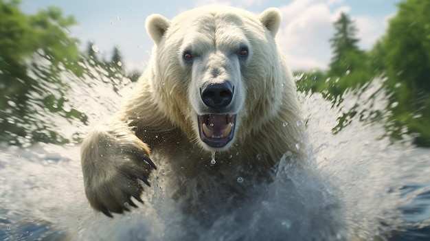 zimowa grafika z ikoną niedźwiedzia białego