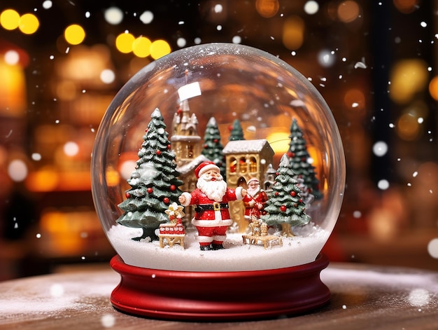 Zimowa kulka śnieżna z zdjęciem Świętego Mikołaja