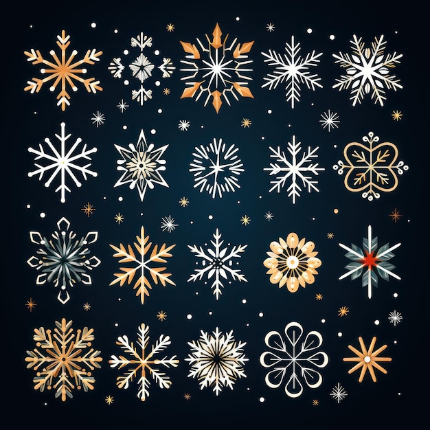 Zimowe kapryśne płatki śniegu Doodles obraz wektorowy świętujący miłość