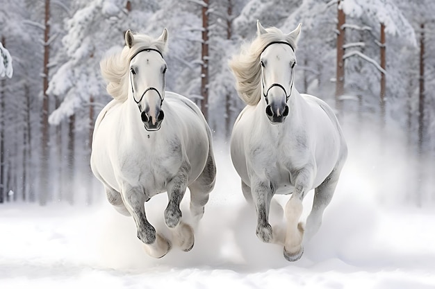 Zimowe kuligi z zaprzęgiem konnym
