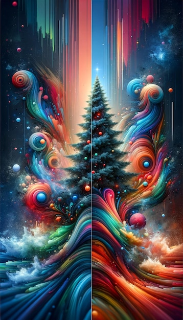 Zimowe Wir Kosmiczne Drzewo Bożego Narodzenia Vortex
