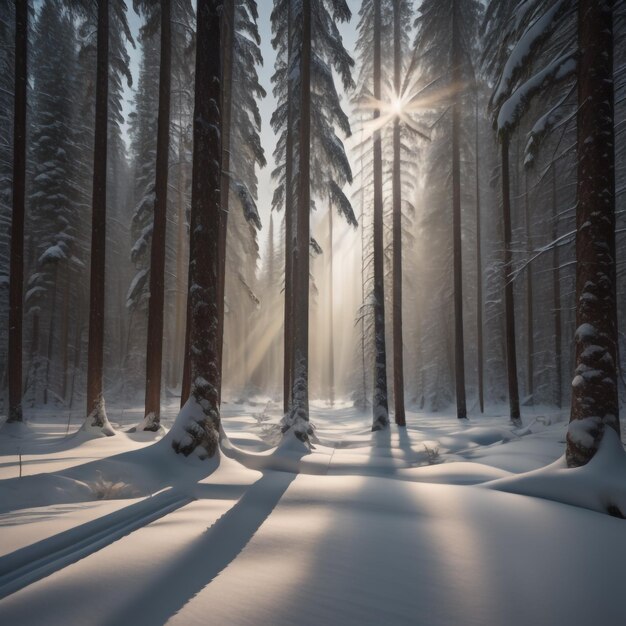 zimowy las w zimie