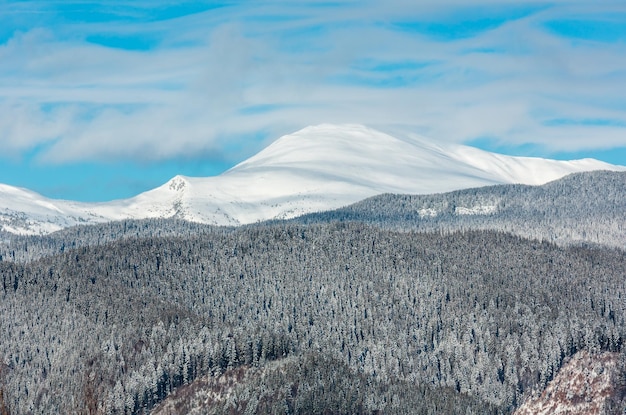 Zimowy poranek Karpaty Ukraina