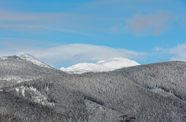 Zimowy poranek Karpaty Ukraina