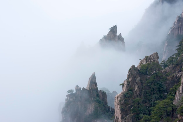 Zimowy śnieg Chiny Huangshan