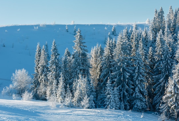 Zimowy śnieżny krajobraz górski
