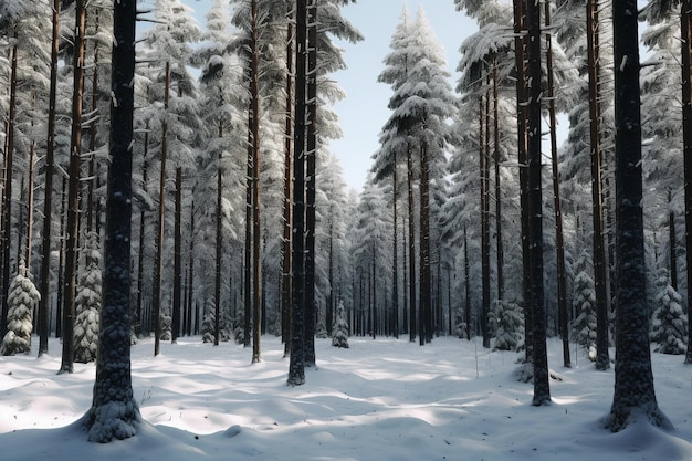 Zdjęcie zimowy śnieżny las
