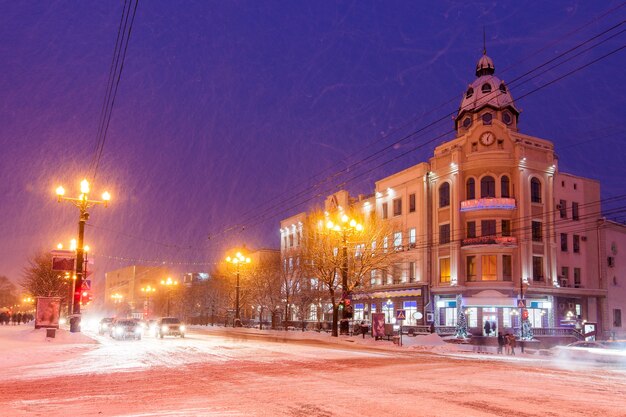 Zimowy widok na Chabarowsk, Rosja