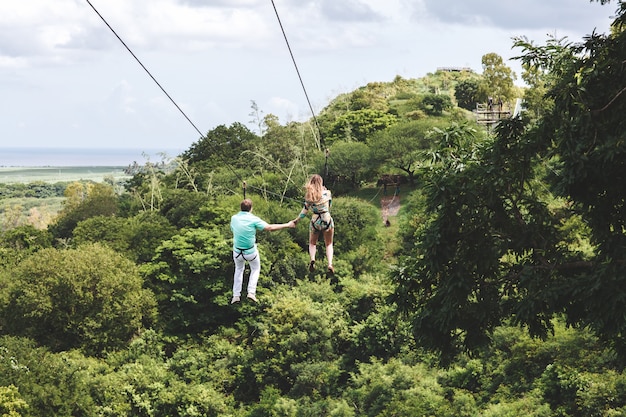 Zip line wyspa Mauritius