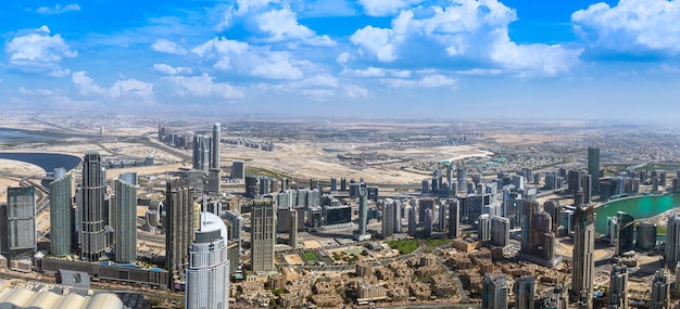 Zjednoczone Emiraty Arabskie Dubaj panoramiczny widok na centrum miasta i Dubai Mall