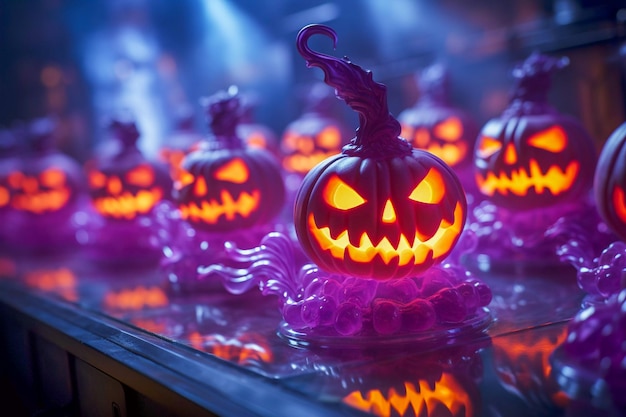 Złe powitanie dyni Przerażający uśmiech na Halloween Generacyjna sztuczna inteligencja