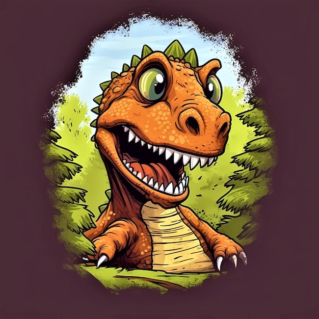 Złośliwy dinozaur z kreskówek