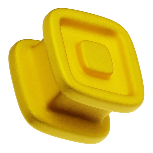 złota abstrakcyjna forma ikona 3D wyizolowana na białym tle