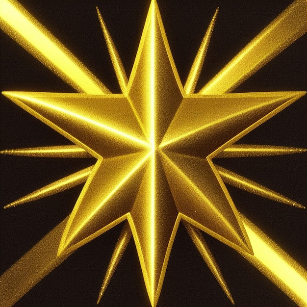 Zdjęcie złota błyszcząca gwiazda bożonarodzeniowa