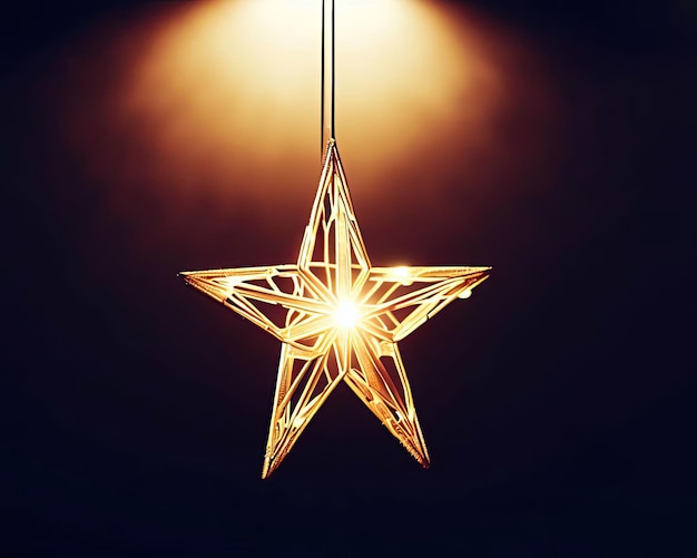 Złota gwiazda na koncepcję Bożego Narodzenia