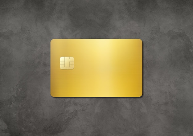 Złota karta kredytowa szablon na konkretnym tle ilustracji D.