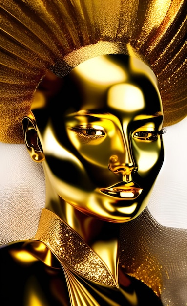 Złota kobieta o złotej twarzy