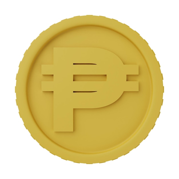 Zdjęcie złota moneta peso ilustracja 3d izolowana na białym tle